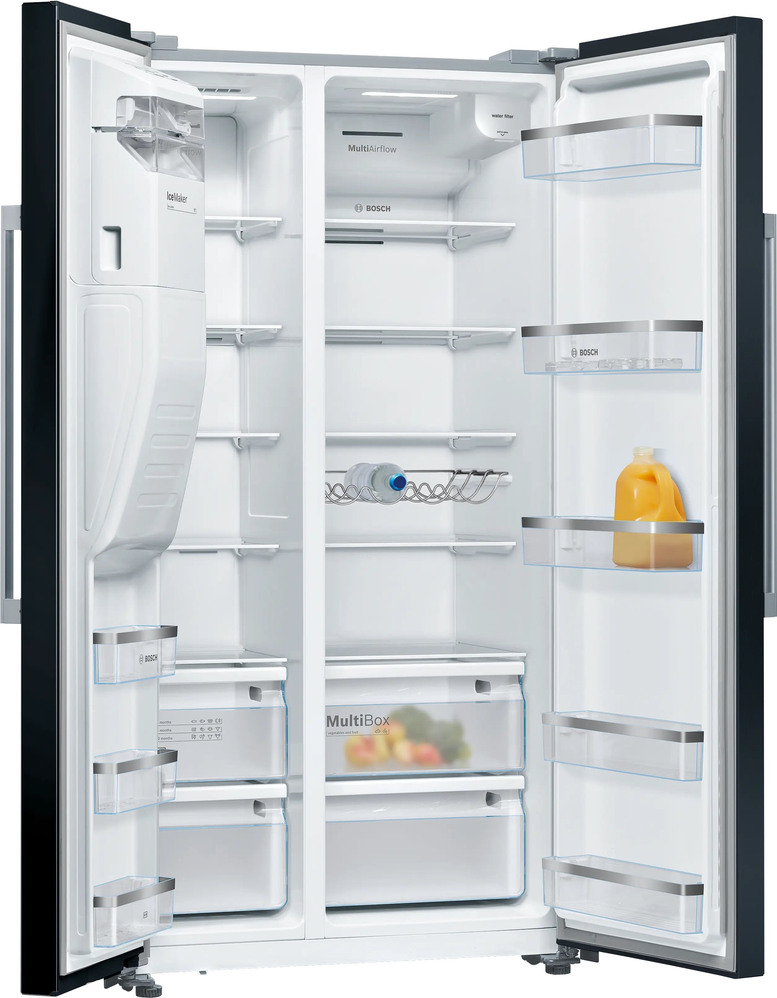 Bosch Series 6 American side by side 178.7 x 90.8 cm Black, Total No Frost - KAD93ABEP