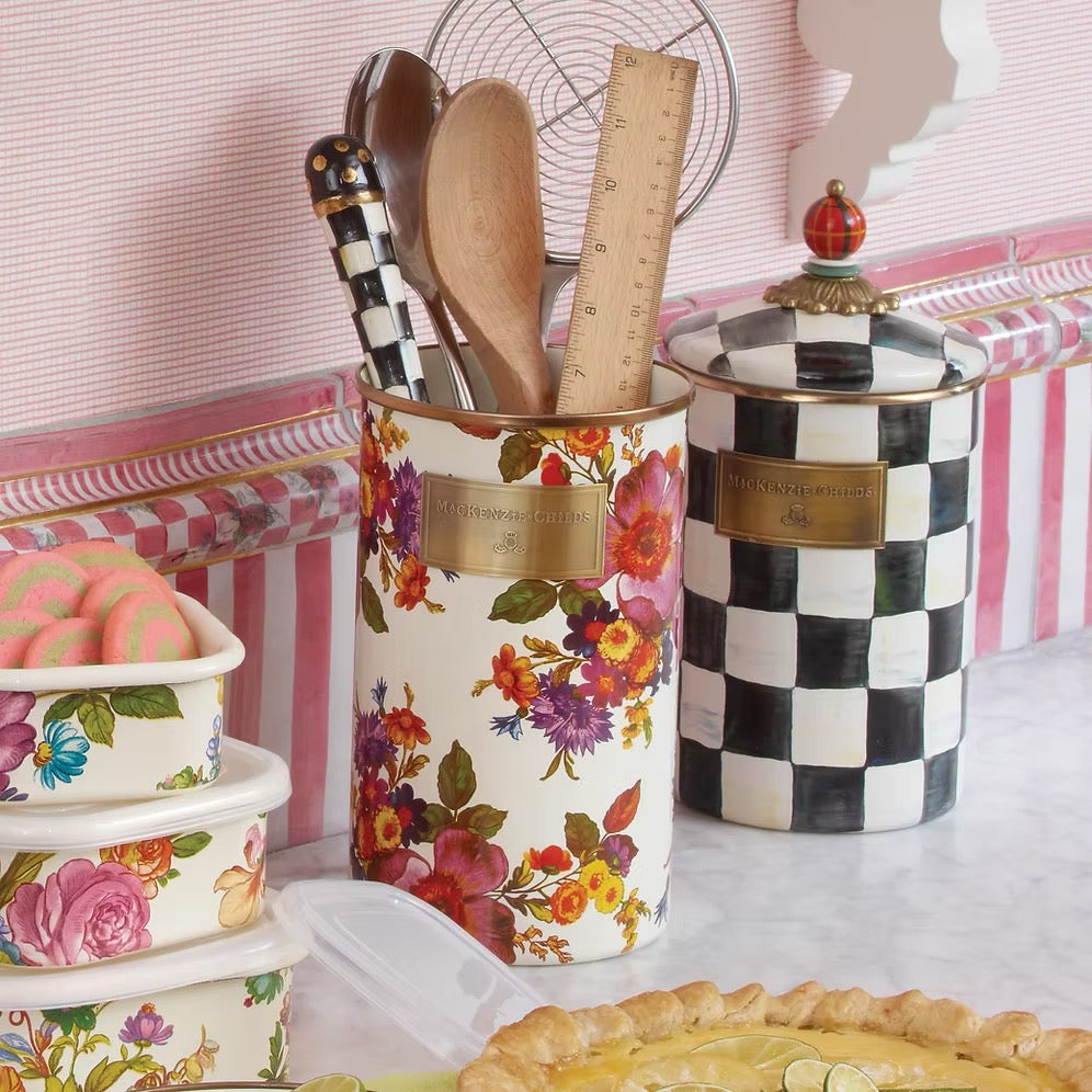 Mackenzie-Childs Flower Market Utensil Holder - White