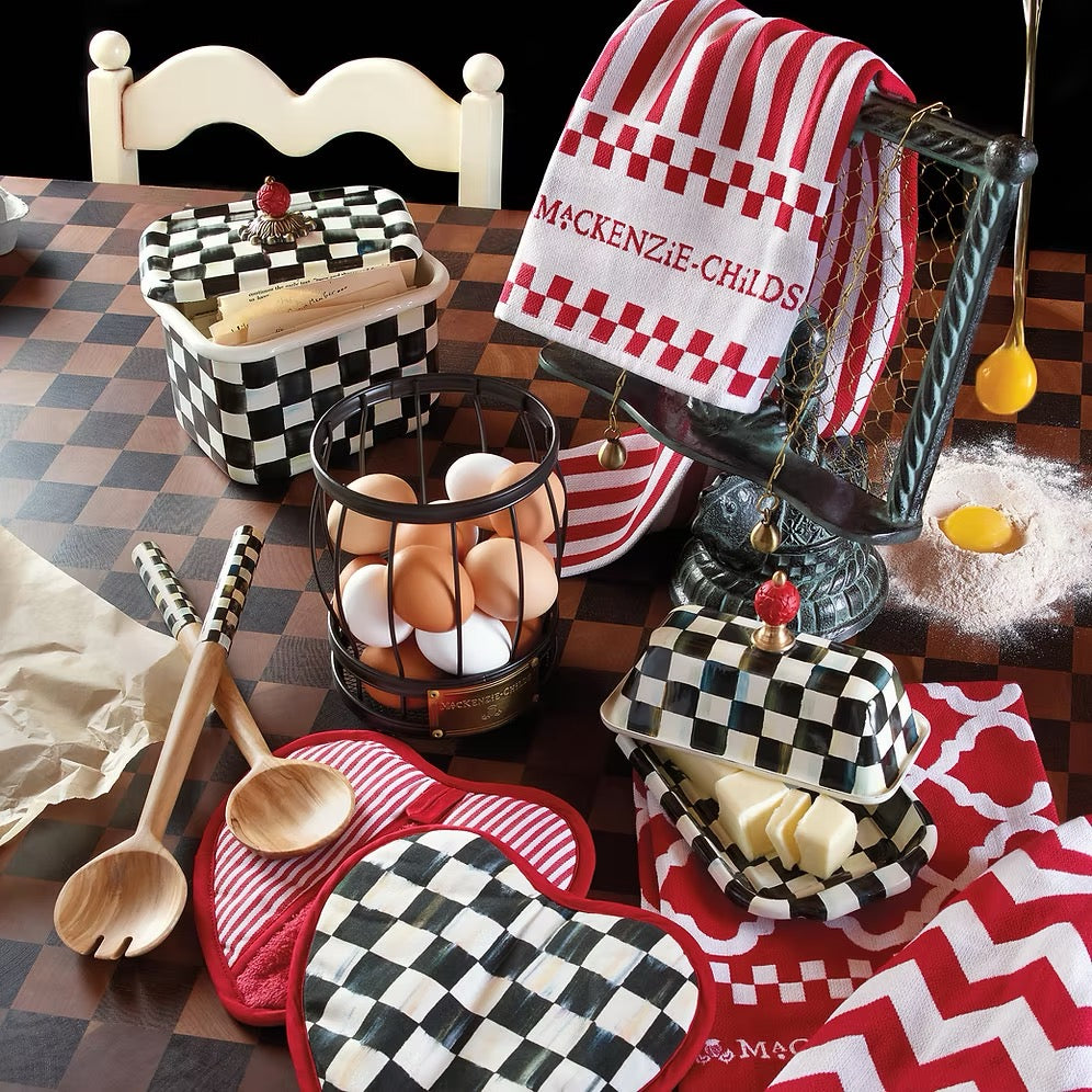 Mackenzie-Childs Courtly Check Enamel Recipe Box