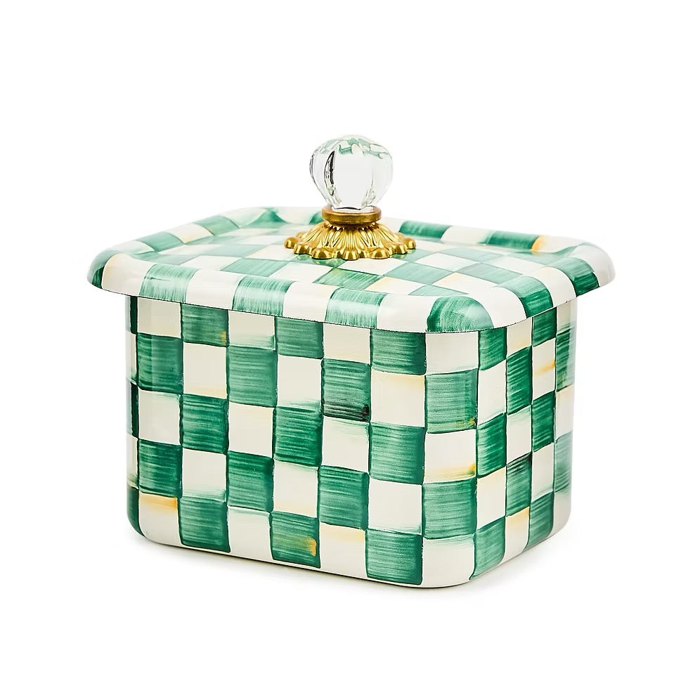 Mackenzie-Childs Emerald Check Recipe Box