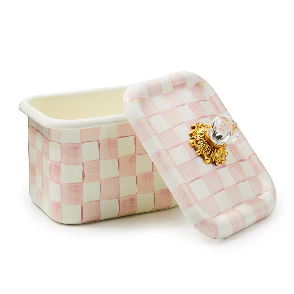 Mackenzie-Childs Rosy Check Recipe Box