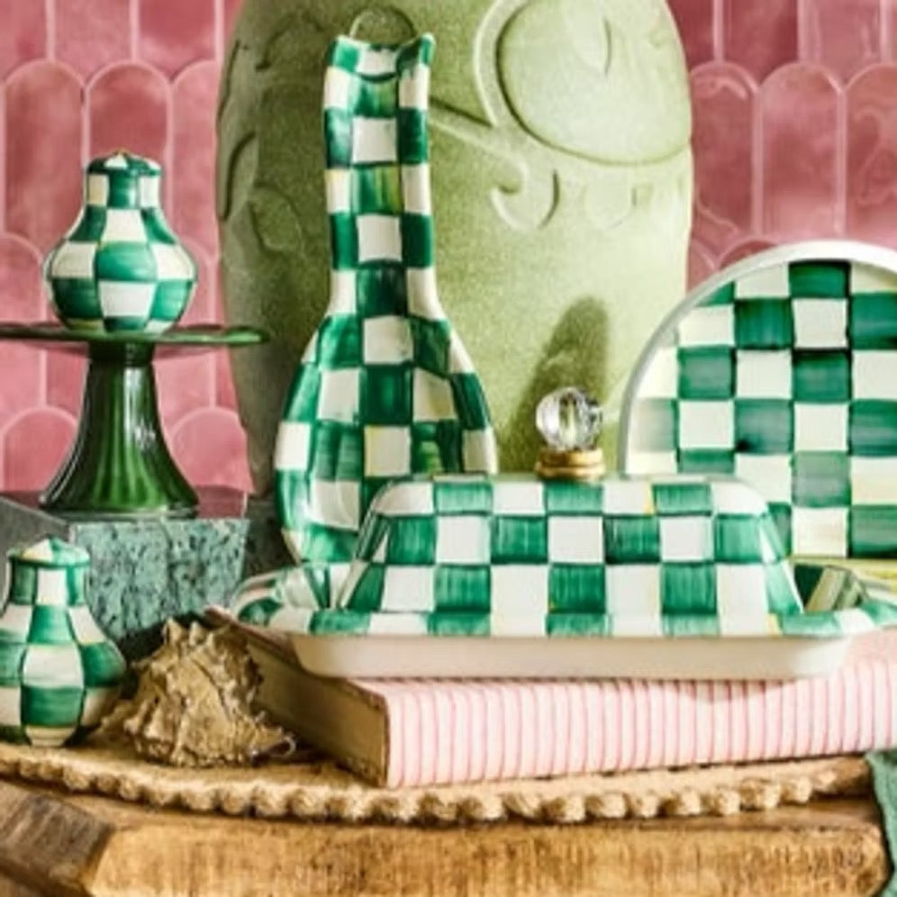 Mackenzie-Childs Emerald Check Spoon Rest