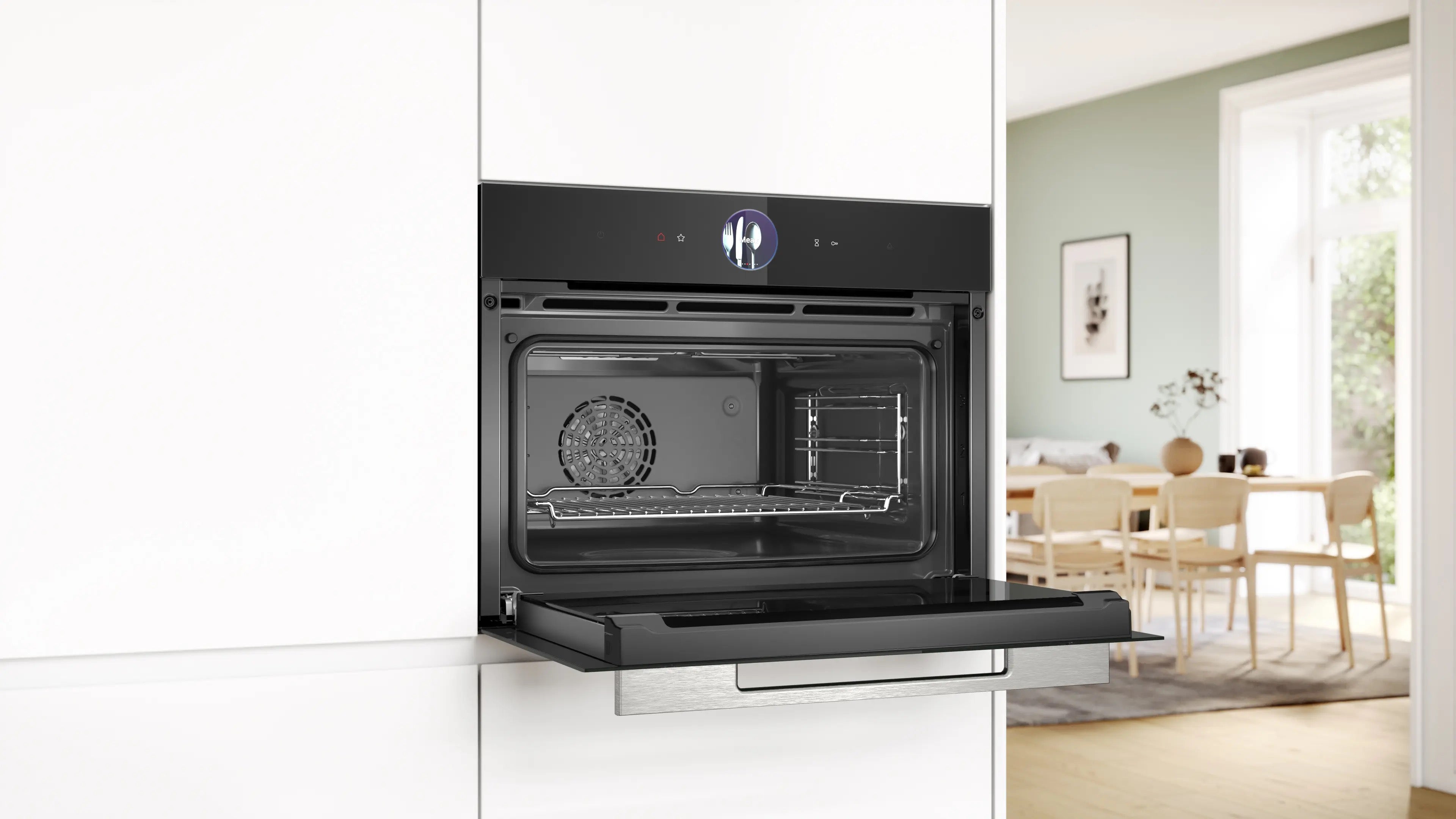 Bosch Series 8 Built-in compact oven with steam function 60 x 45 cm Black - CSG7361B1