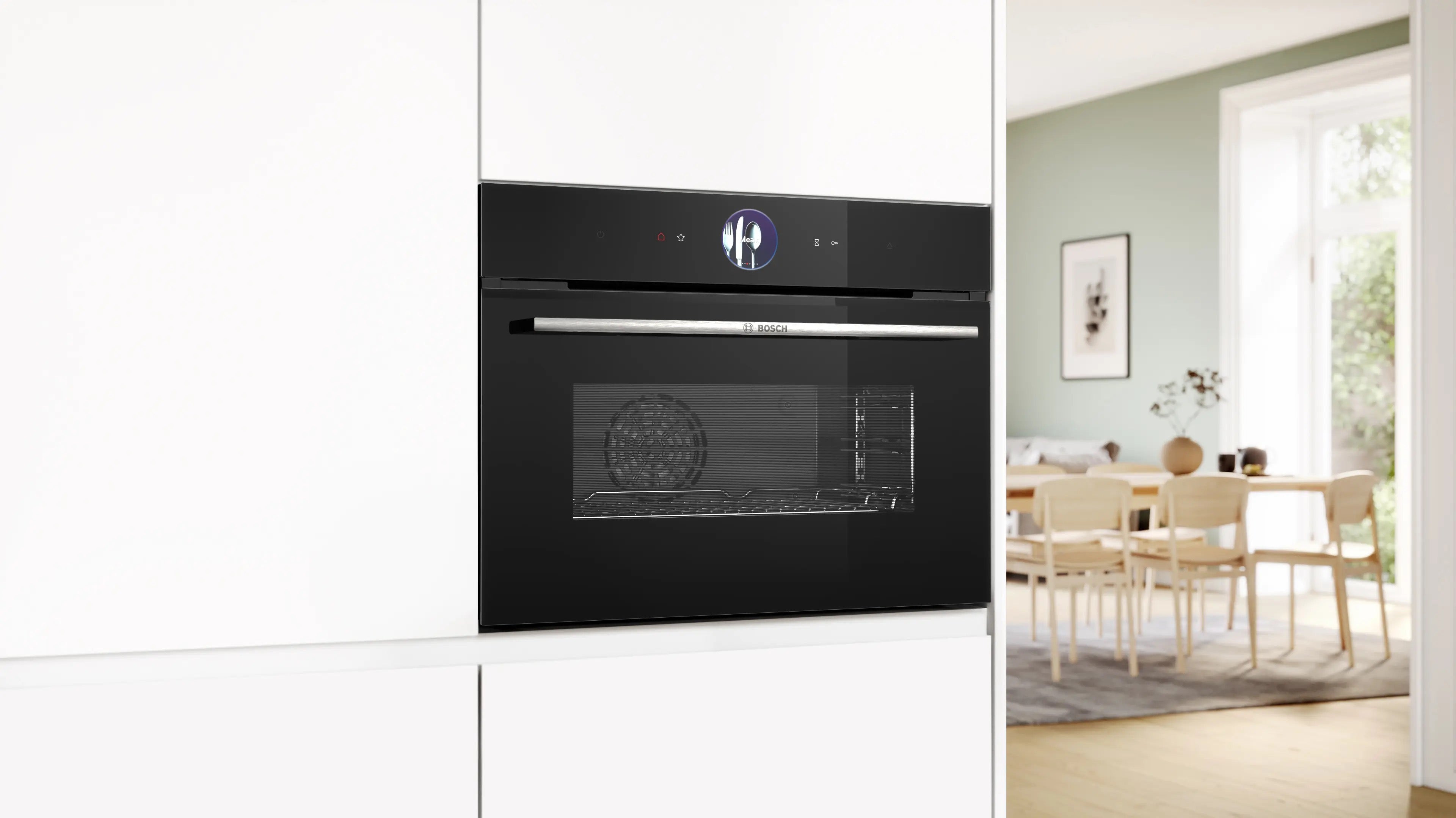 Bosch Series 8 Built-in compact oven with steam function 60 x 45 cm Black - CSG7361B1