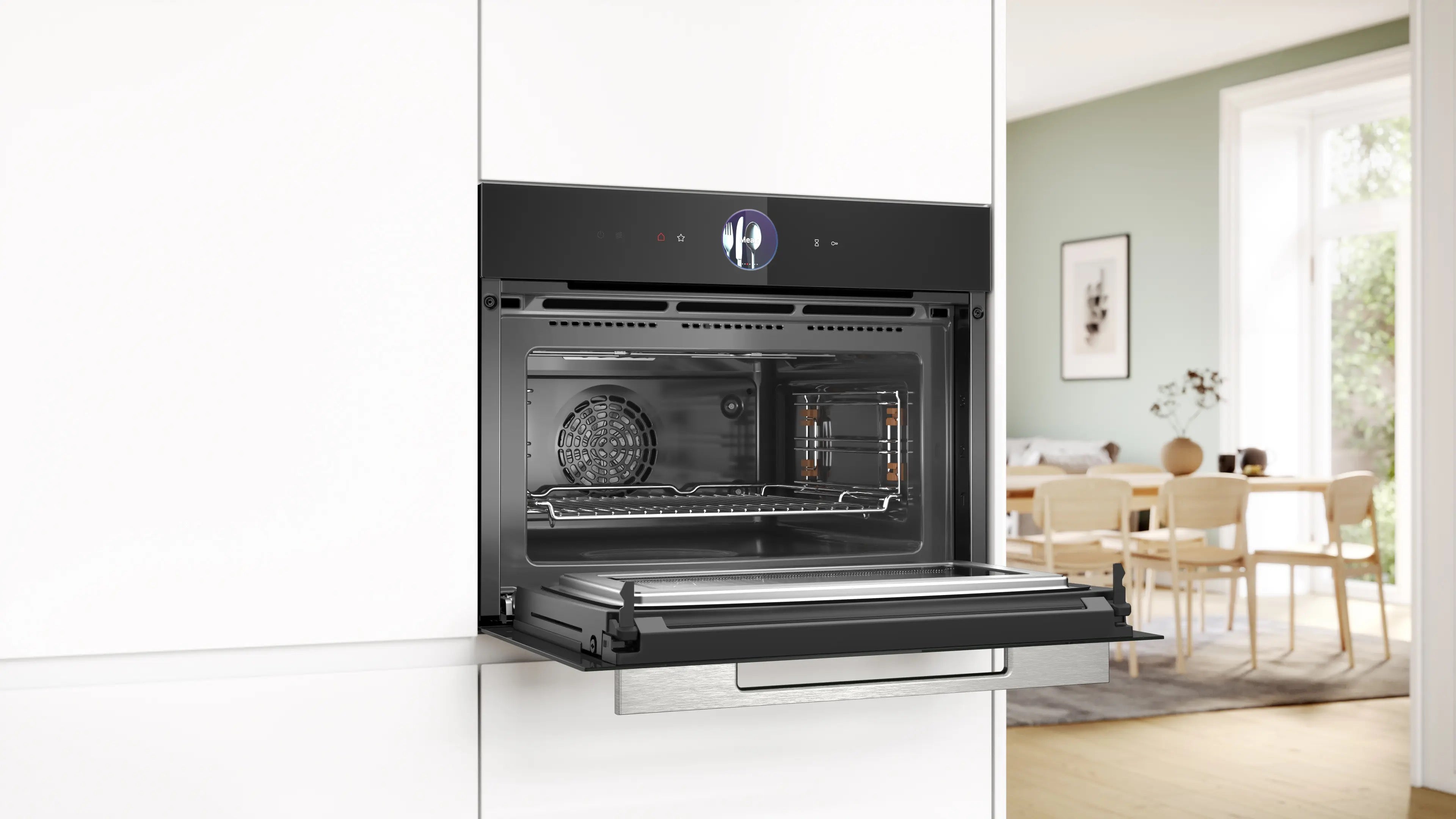 Bosch Series 8 Built-in compact oven with microwave function 60 x 45 cm Black - CMG7761B1B
