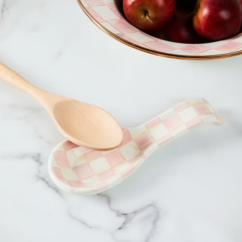 Mackenzie-Childs Rosy Check Enamel Spoon Rest