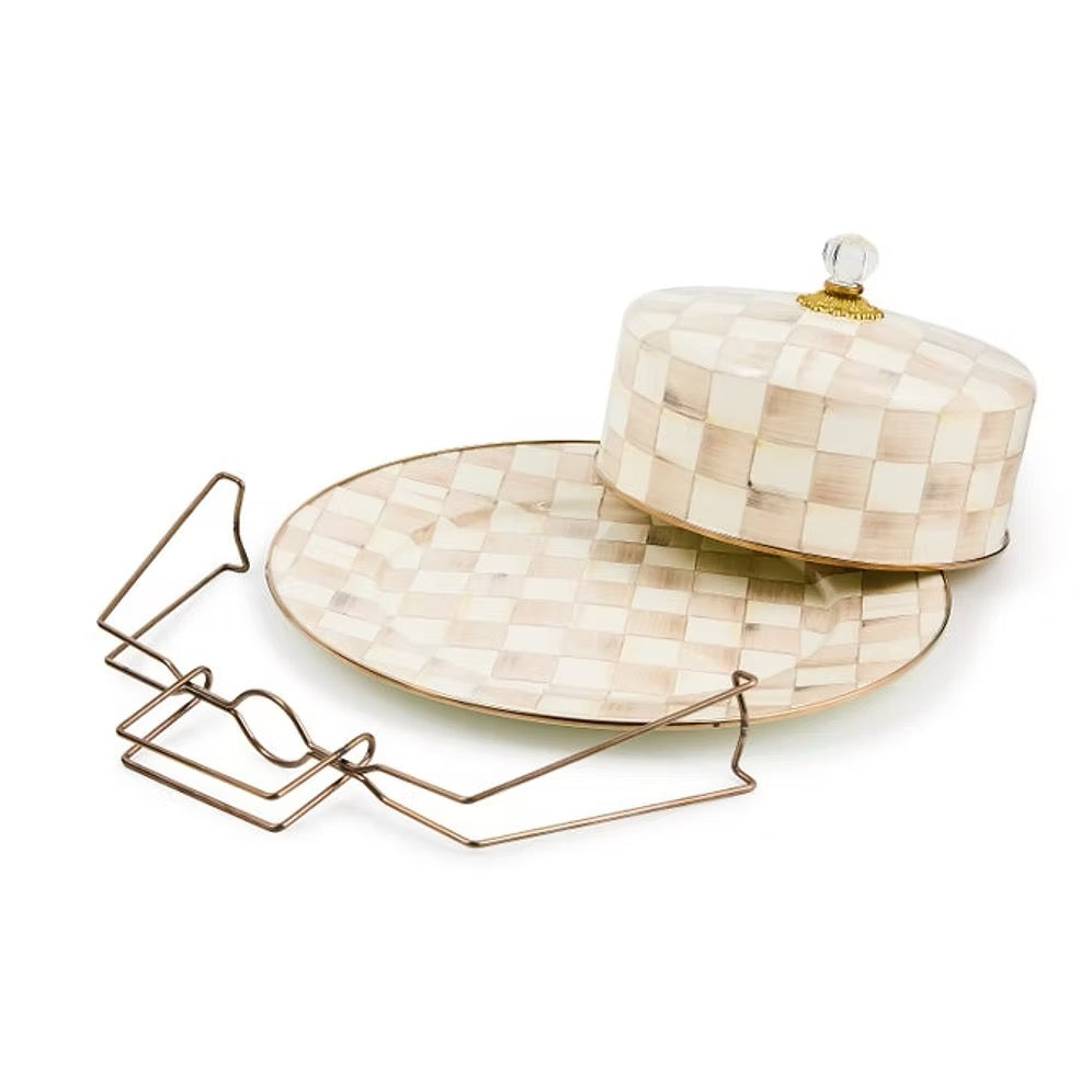 Mackenzie-Childs Mocha Check Cake Carrier