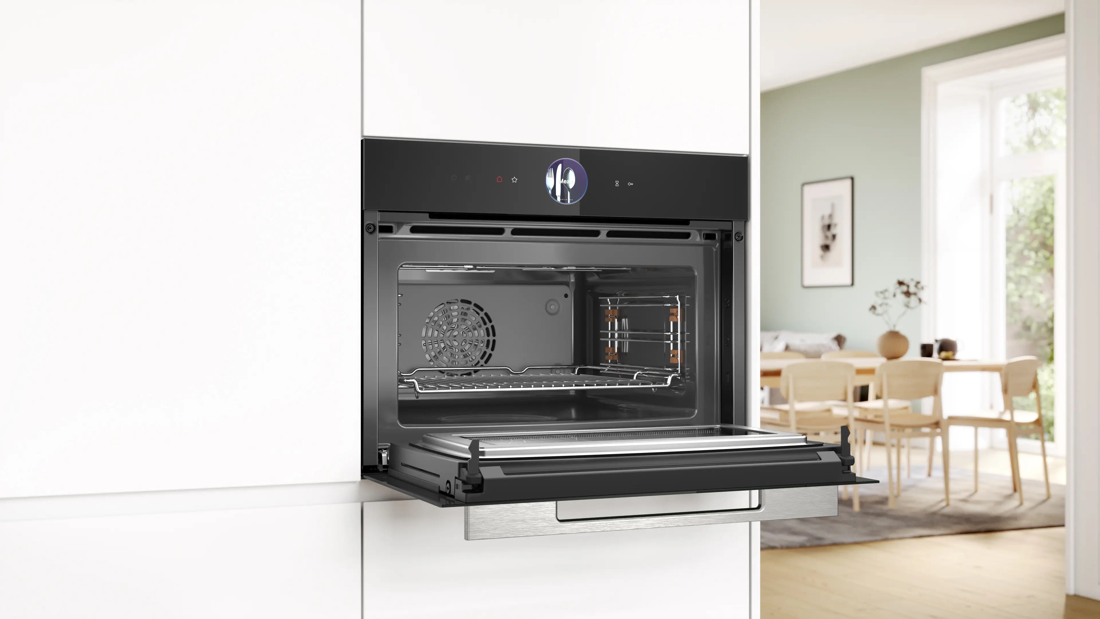 Bosch Series 8 Built-in compact oven with microwave function 60 x 45 cm Black - CMG7361B1B