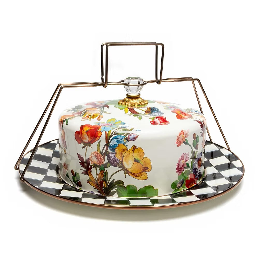 Mackenzie-Childs Flower Market Cake Carrier - White