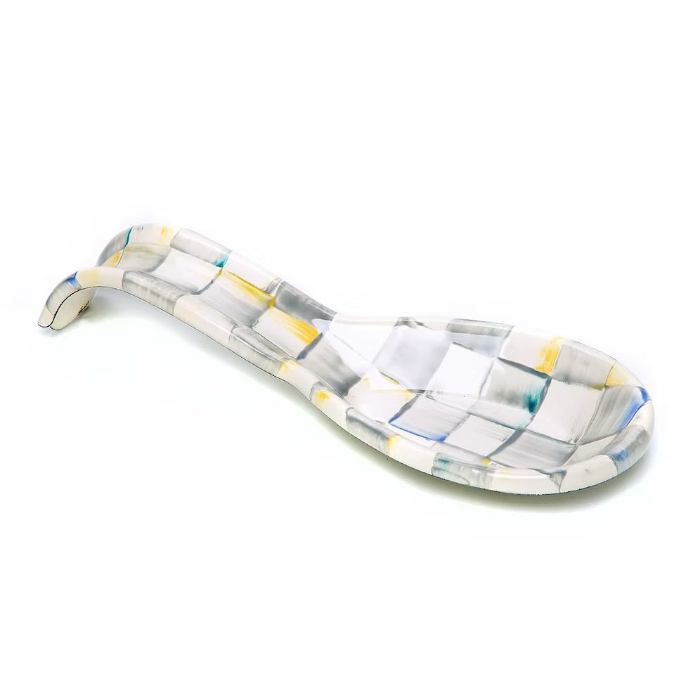 Mackenzie-Childs Sterling Check Enamel Spoon Rest