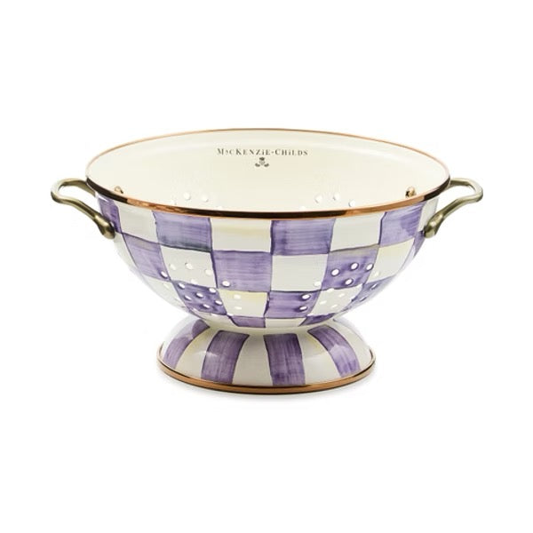 Mackenzie-Childs Violet Check Large Colander