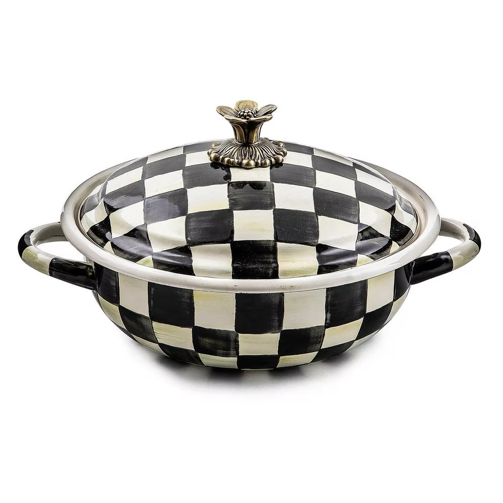 Mackenzie-Childs Courtly Check Enamel Casserole - Medium