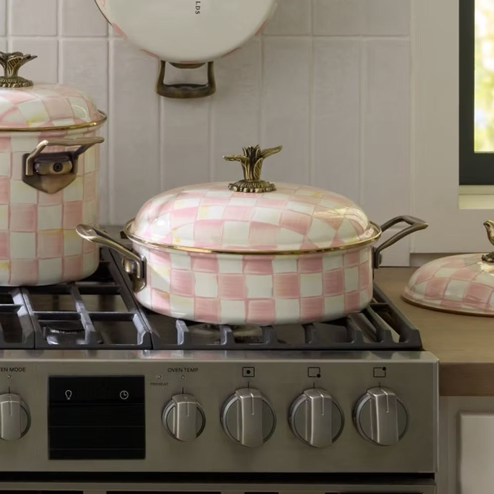 Mackenzie-Childs Rosy Check 5 Qt. Casserole