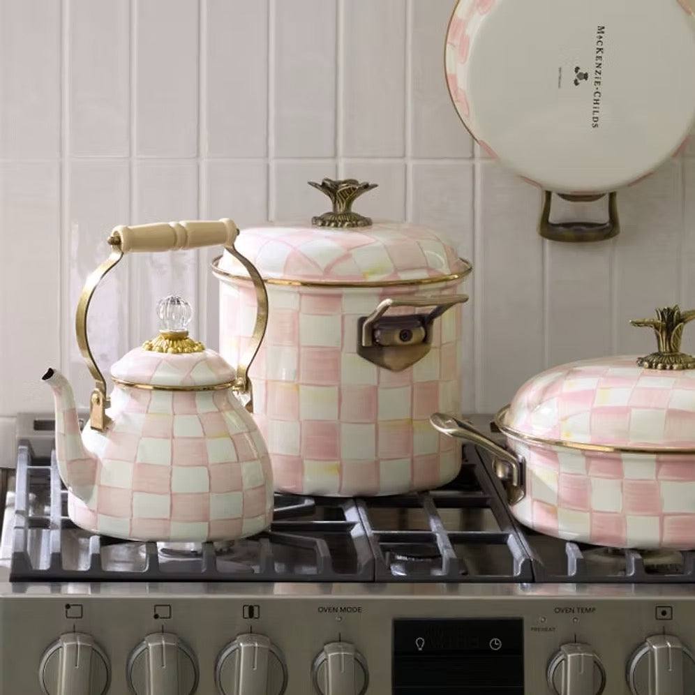 Mackenzie-Childs Rosy Check 7 Qt. Stockpot