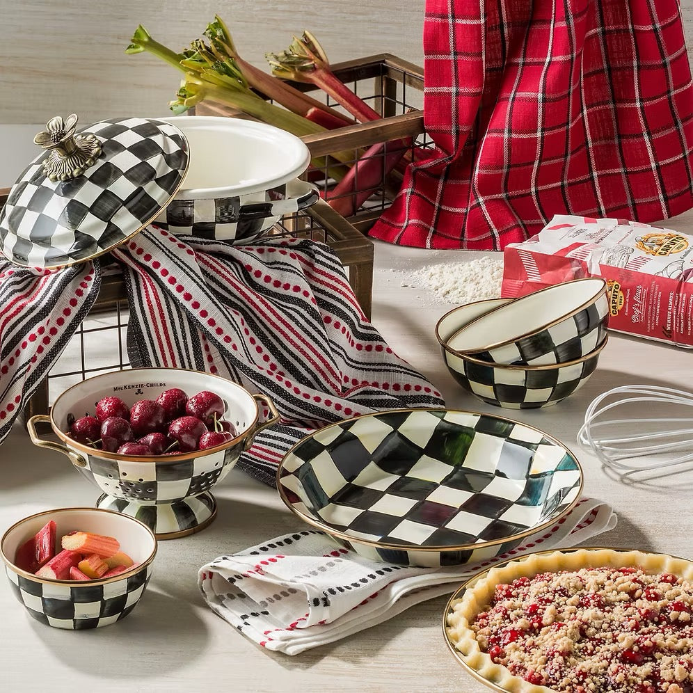 Mackenzie-Childs Courtly Check Enamel Pie Plate