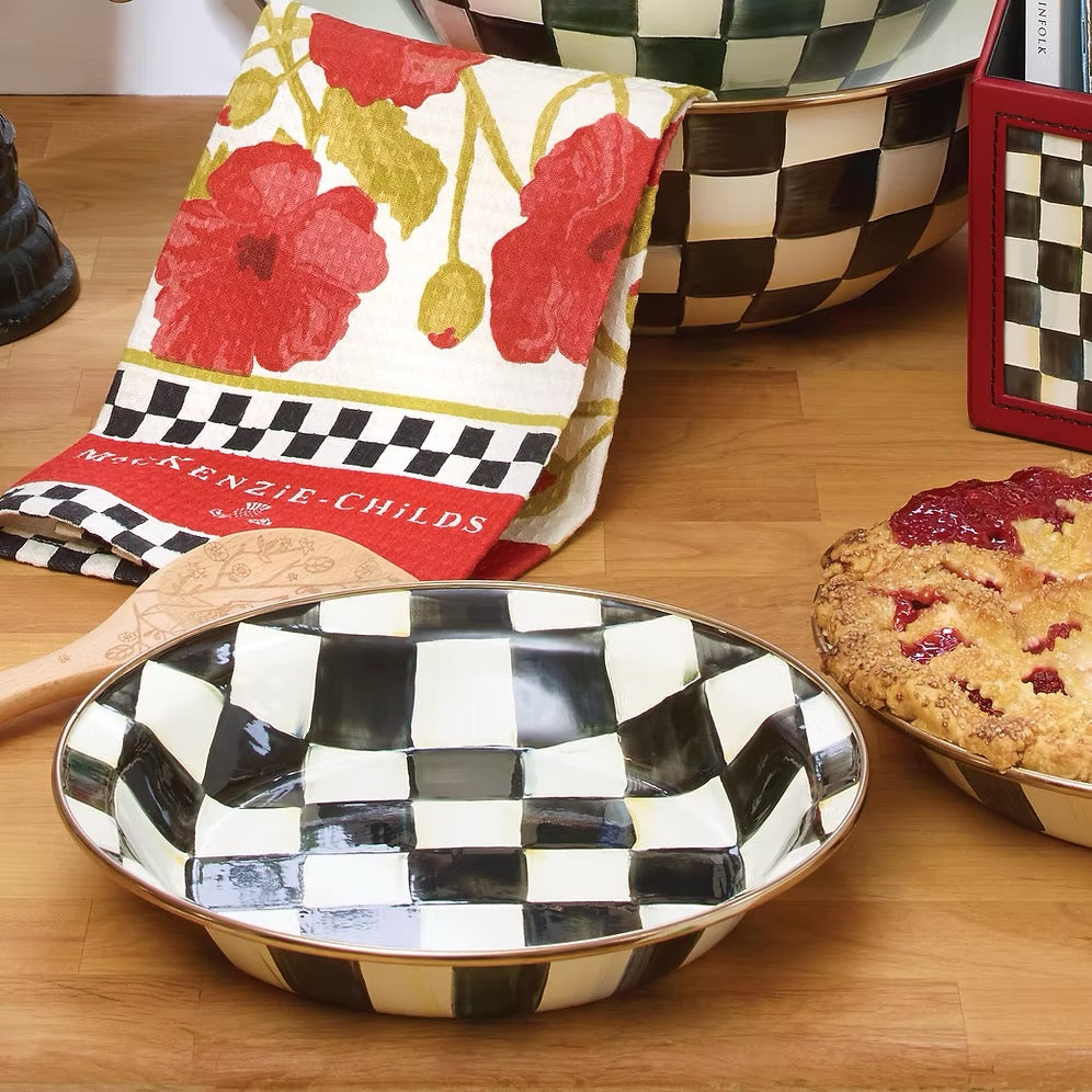 Mackenzie-Childs Courtly Check Enamel Pie Plate