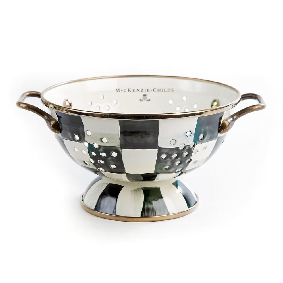 Mackenzie-Childs Courtly Check Enamel Small Colander