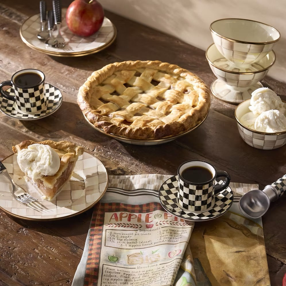 Mackenzie-Childs Mocha Check Pie Plate