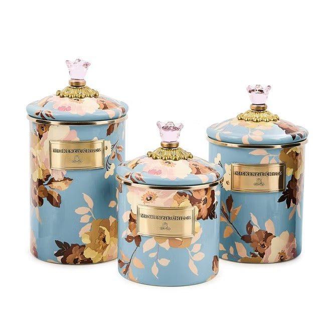Mackenzie-Childs Wild Rose Slate Large Canister