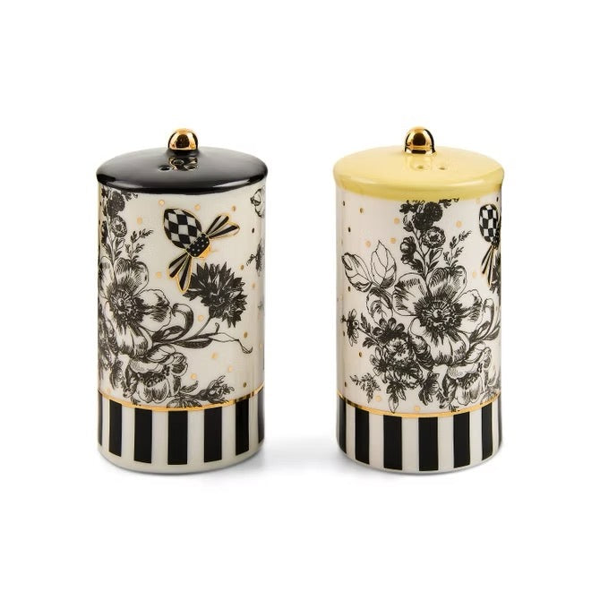 Mackenzie-Childs Bee Toile Salt & Pepper Set