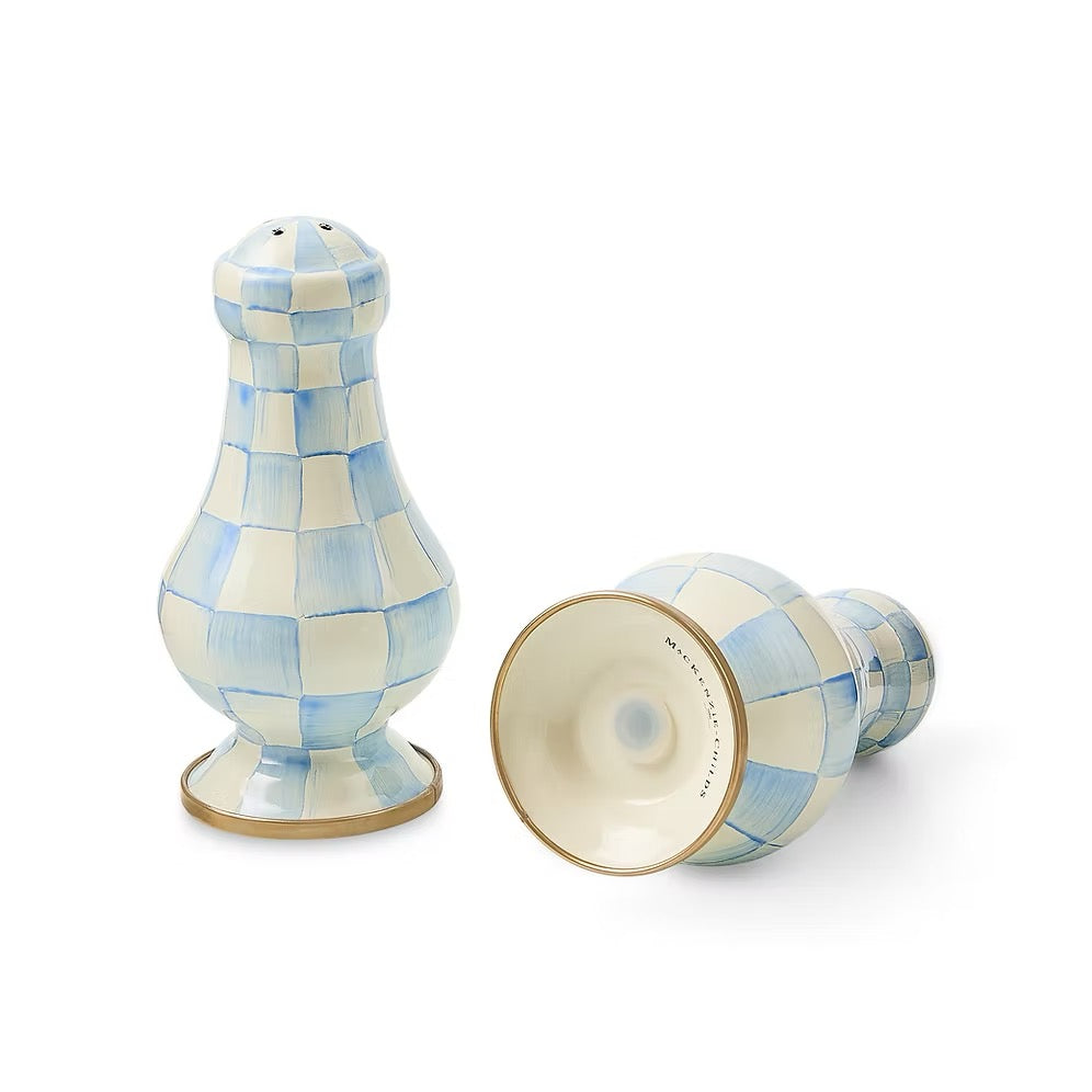 Mackenzie-Childs Sky Check Large Salt & Pepper Shakers