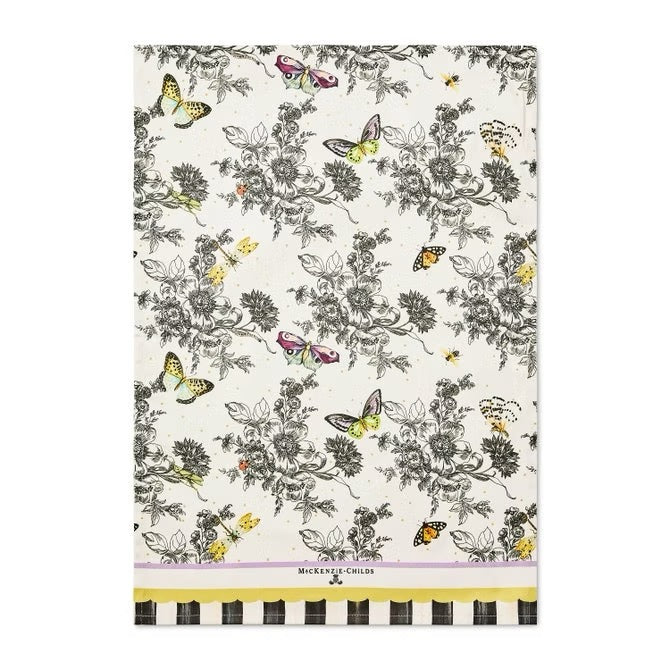 Mackenzie-Childs Butterfly Toile Printed Dish Towel