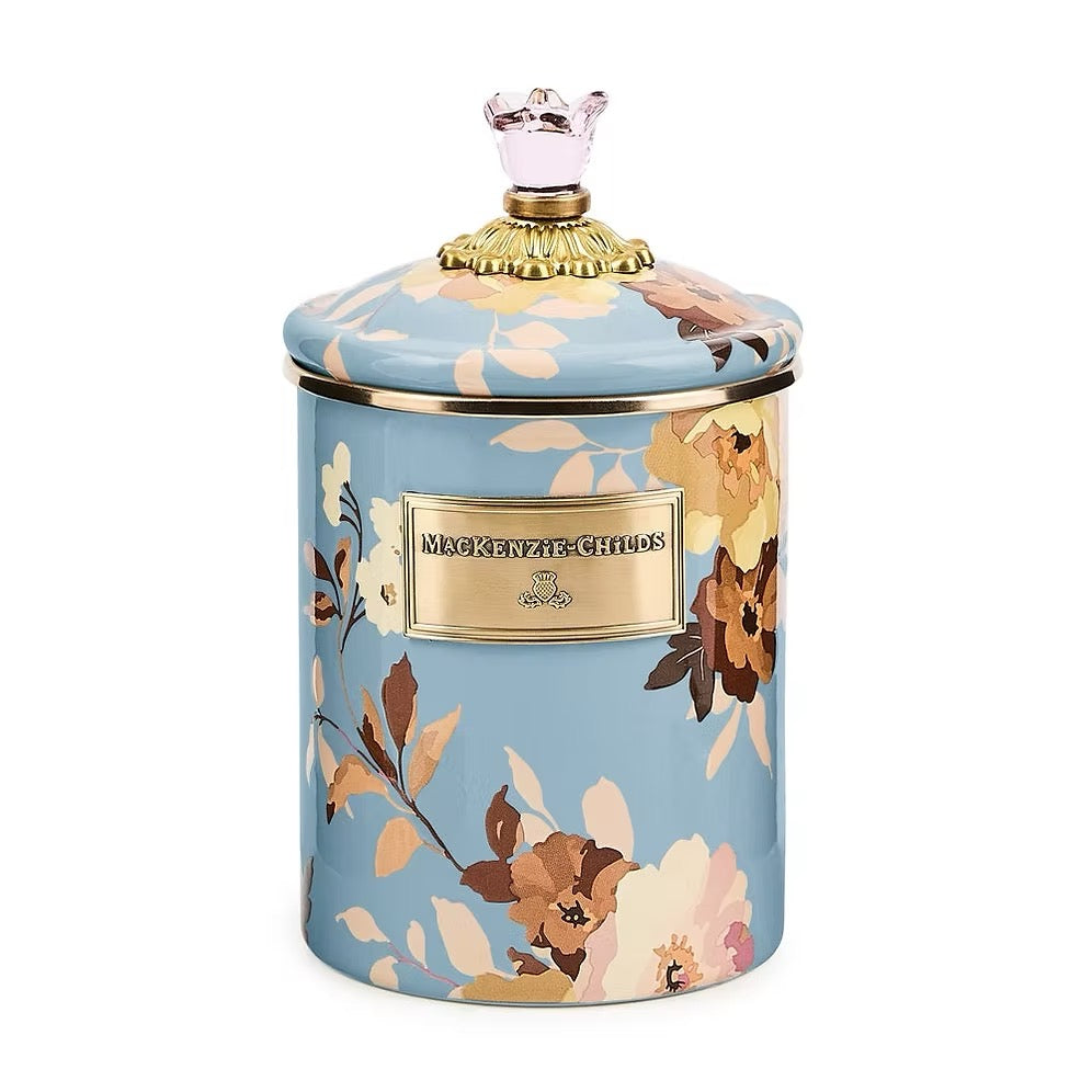 Mackenzie-Childs Wild Rose Slate Medium Canister