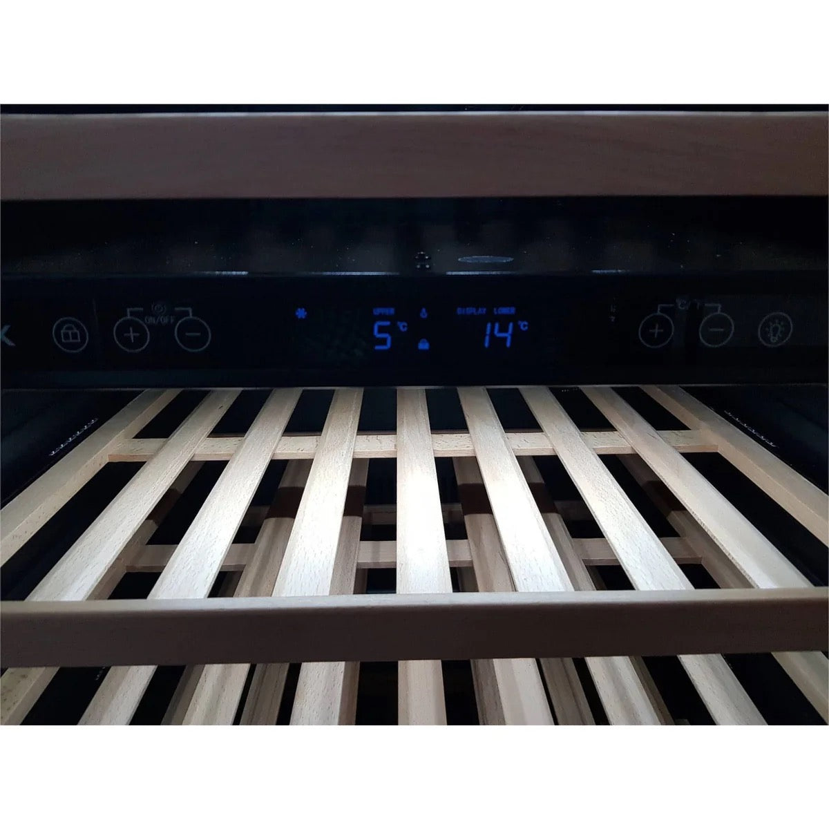 Dunavox FLOW-46D - 600mm Dual Zone - 46 Bottle - Built In Undercounter Wine Fridge - DAUF-46.145DSS