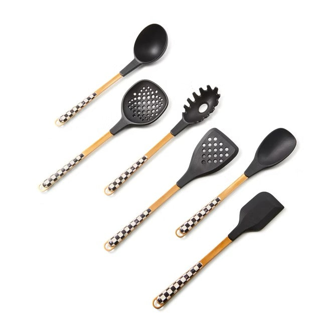 Mackenzie-Childs Courtly Check Utensil Caddy Set