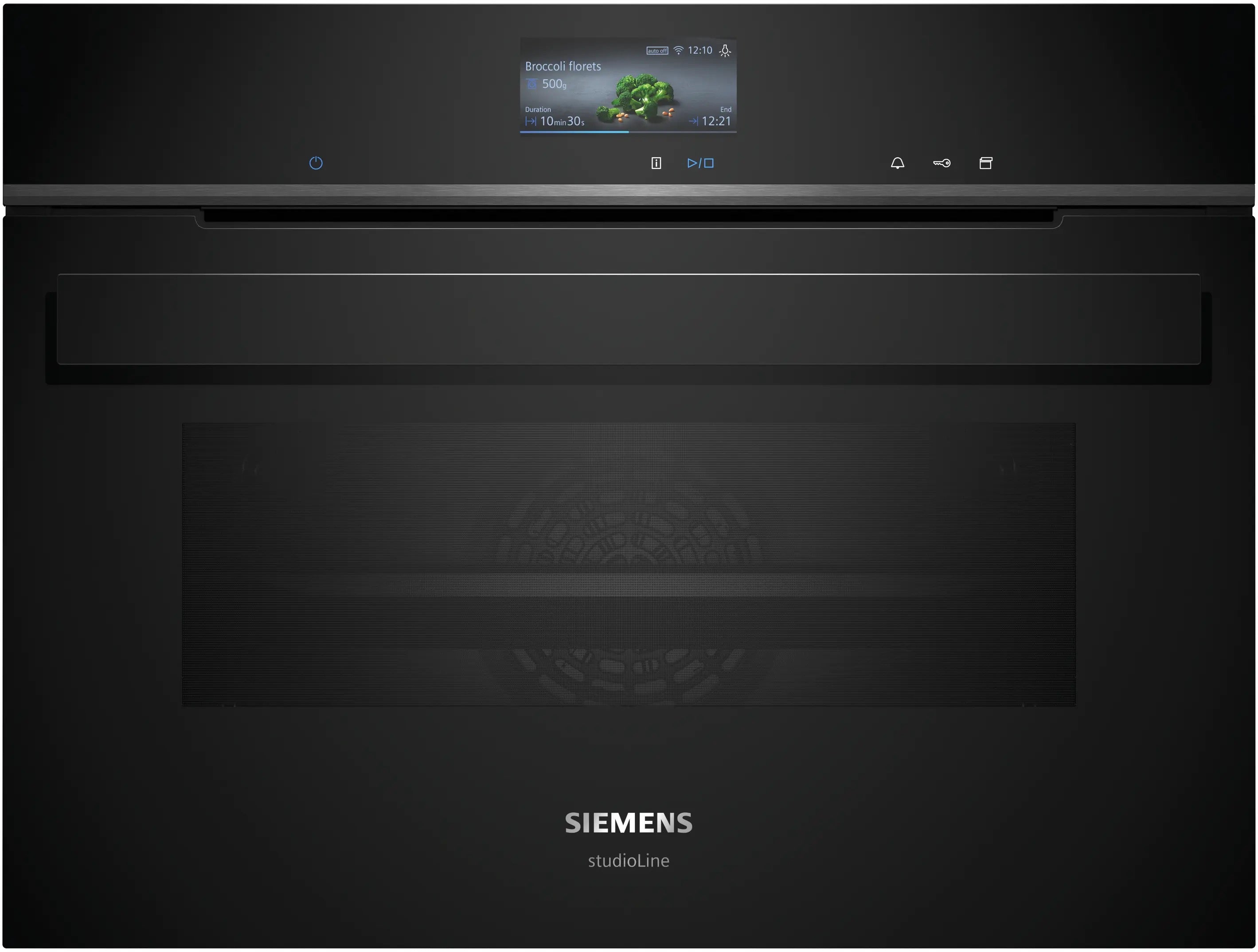 Siemens iQ700 Built-in compact oven with steam function 60 x 45 cm Black - CS936GCB1
