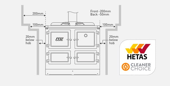 Esse 1000 W Ecodesign Wood Burning Range Cooker