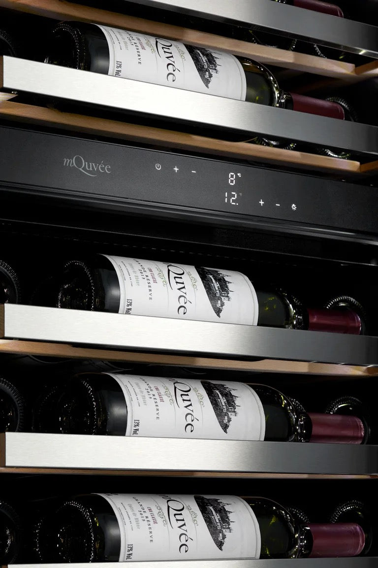 MQuvee Integrated Wine Cooler - WineKeeper Exclusive 112D Panel Ready Push/Pull