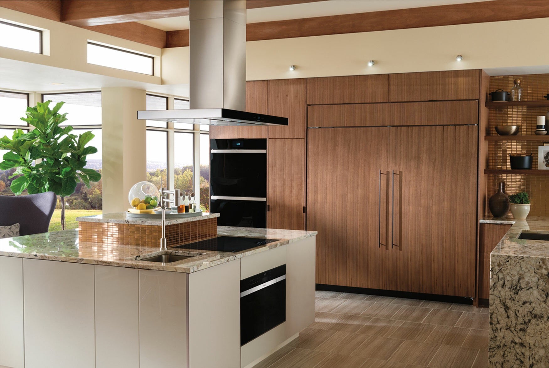 Wolf M Series Contemporary Black Glass Double Oven ICBDO3050CM/B