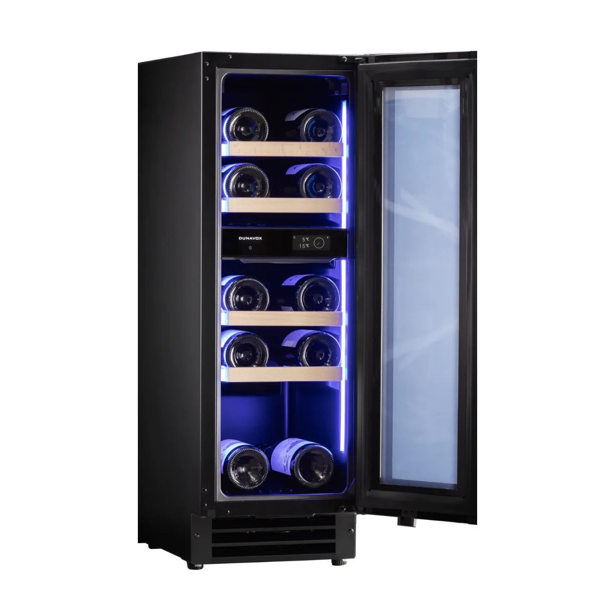 Dunavox FLOW-16 - 300mm Dual Zone - 17 Bottle - Built In / Freestanding Wine Cooler - DAUF-16.64DBH