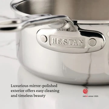 Hestan ProBond Luxe Induction Stainless Steel Saucepan with Lid & Helper Handle - 22cm