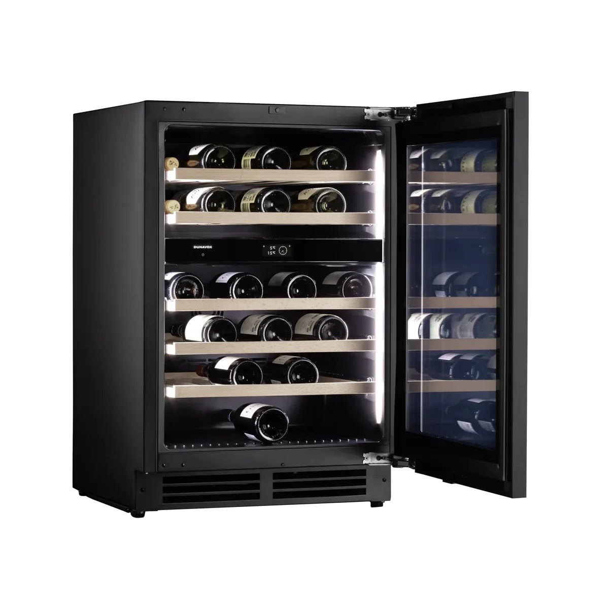 Dunavox FLOW-41 - 600mm Dual Zone - 41 Bottle - Panel Ready - Built In Wine Cooler - DAUF-41.146DOP.TO 88cm height