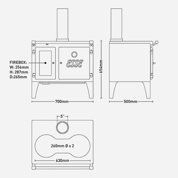 ESSE lightheart Wood burning Cooking Stove Cooker