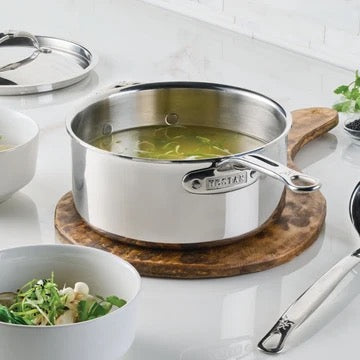 Hestan ProBond Luxe Induction Stainless Steel Saucepan with Lid & Helper Handle - 22cm