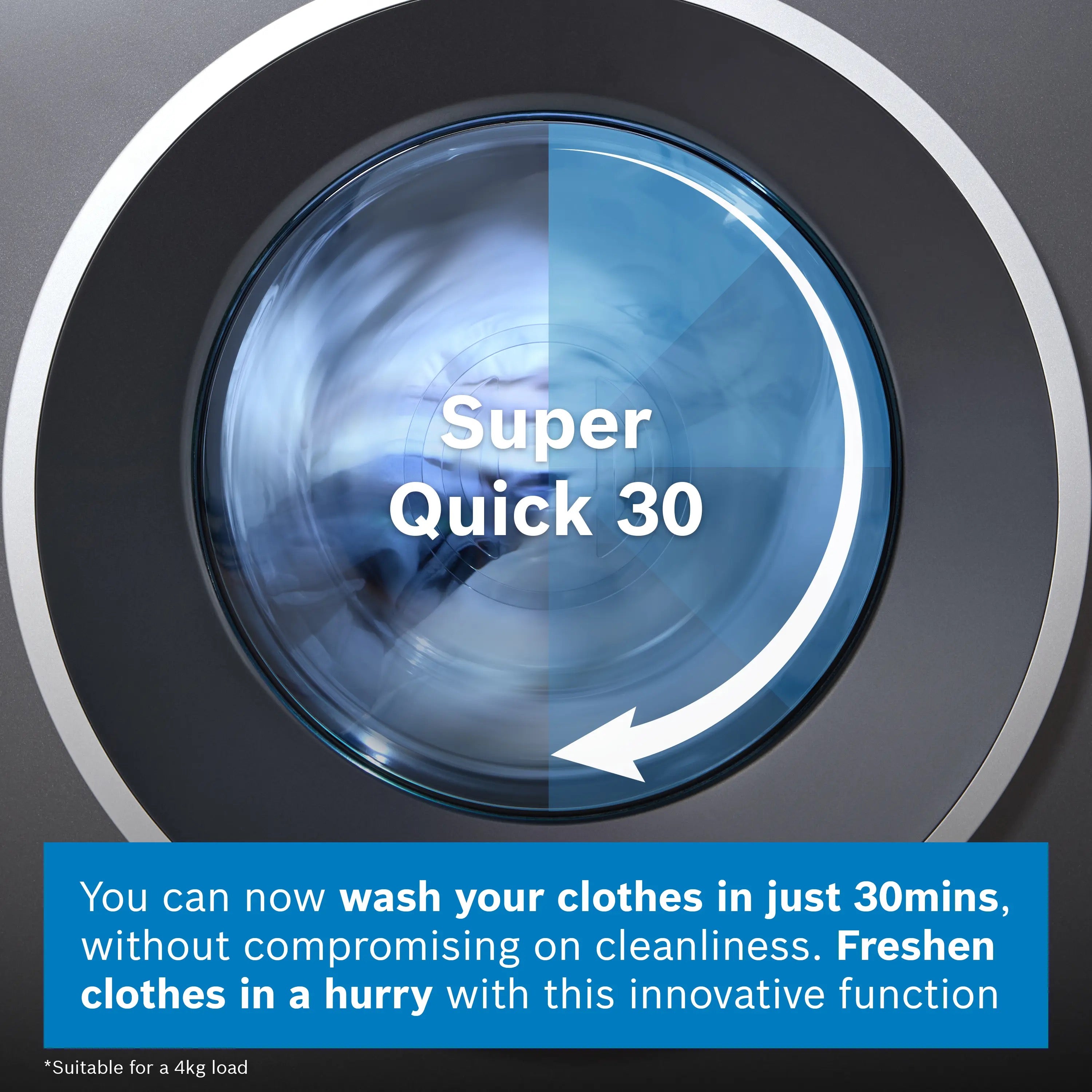 Bosch Series 6 Washing machine, front loader 10 kg max. 1400 rpm, Cast iron grey - WGH254ARGB