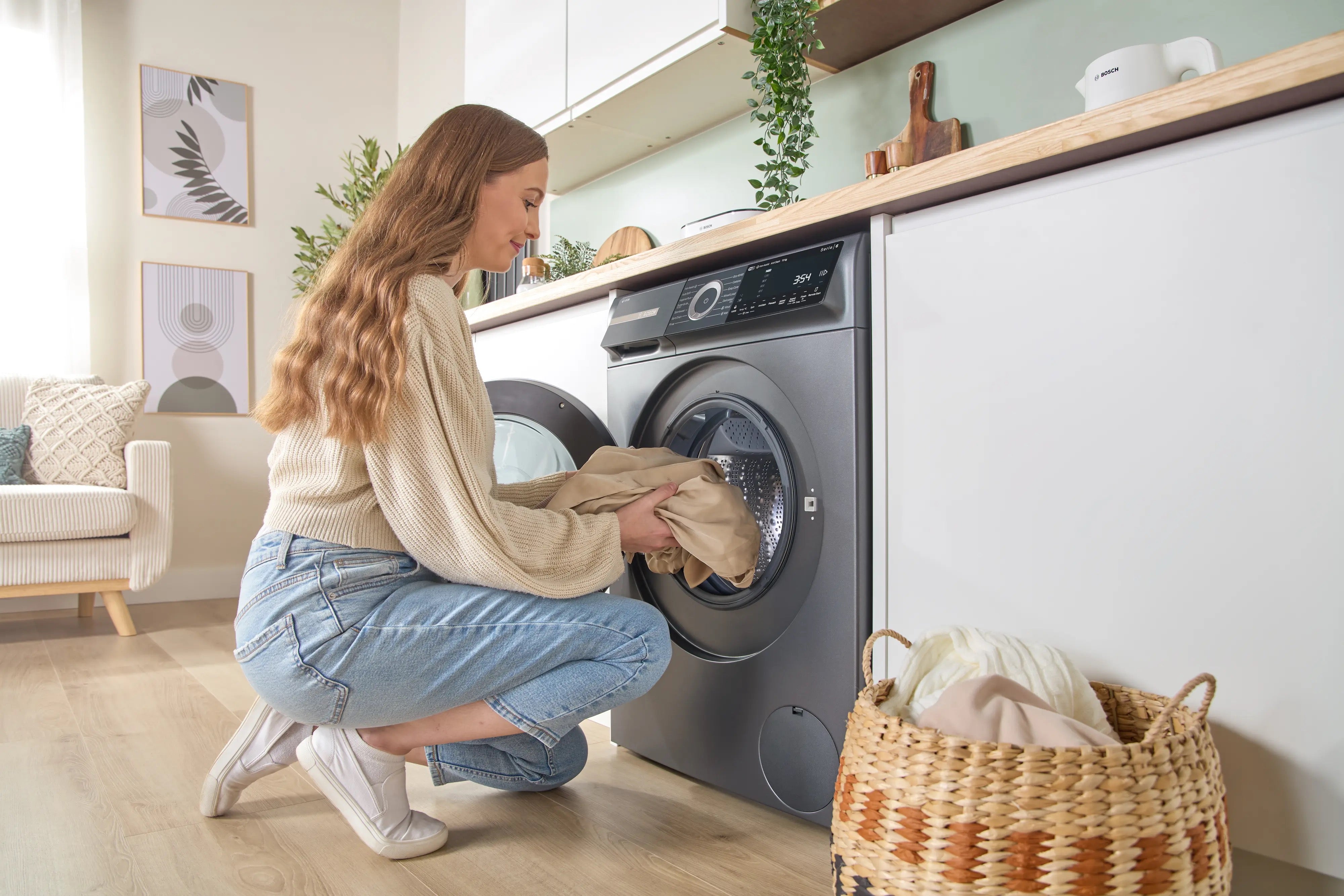 Bosch Series 6 Washing machine, front loader 10 kg max. 1400 rpm, Cast iron grey - WGH254ARGB