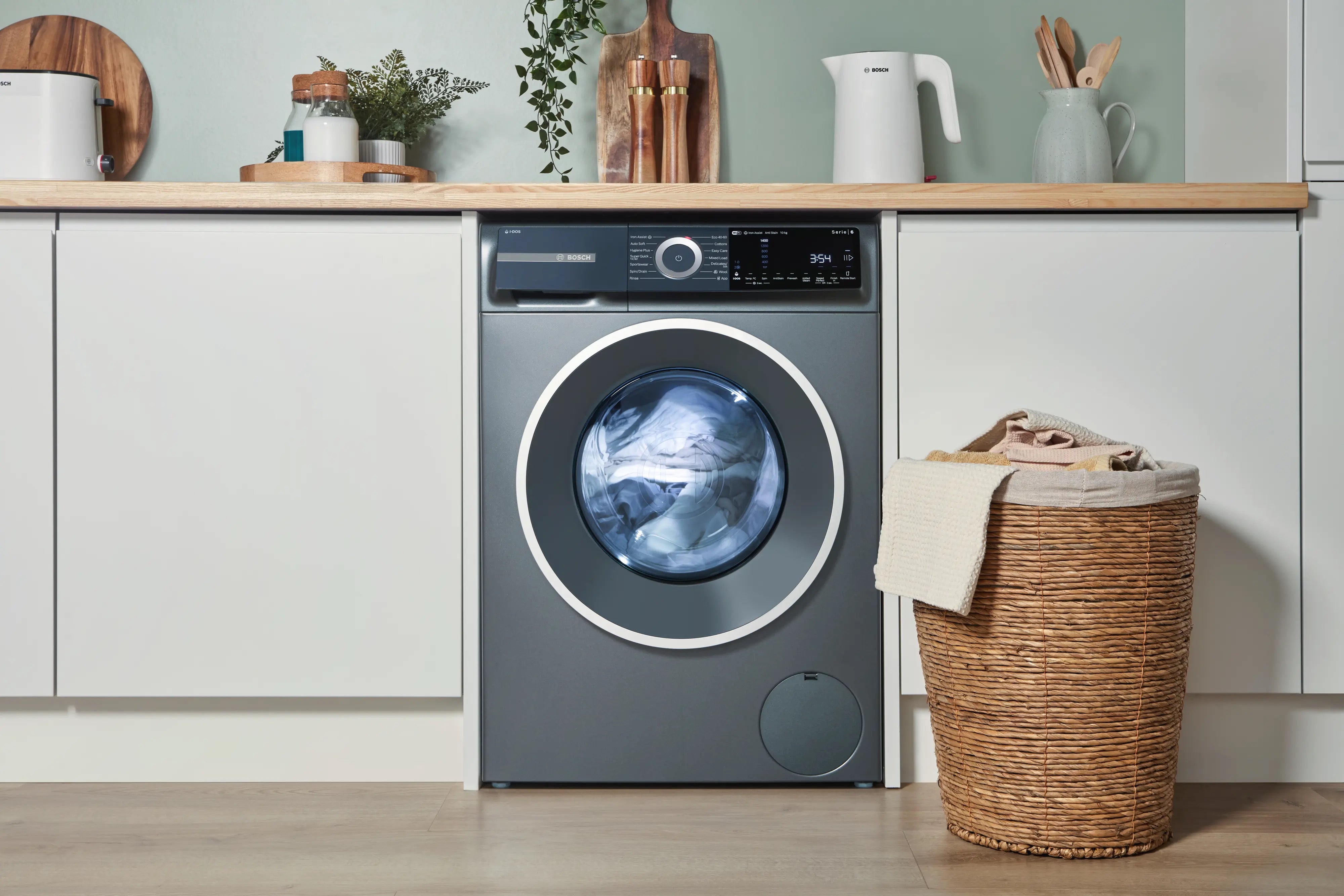 Bosch Series 6 Washing machine, front loader 10 kg max. 1400 rpm, Cast iron grey - WGH254ARGB