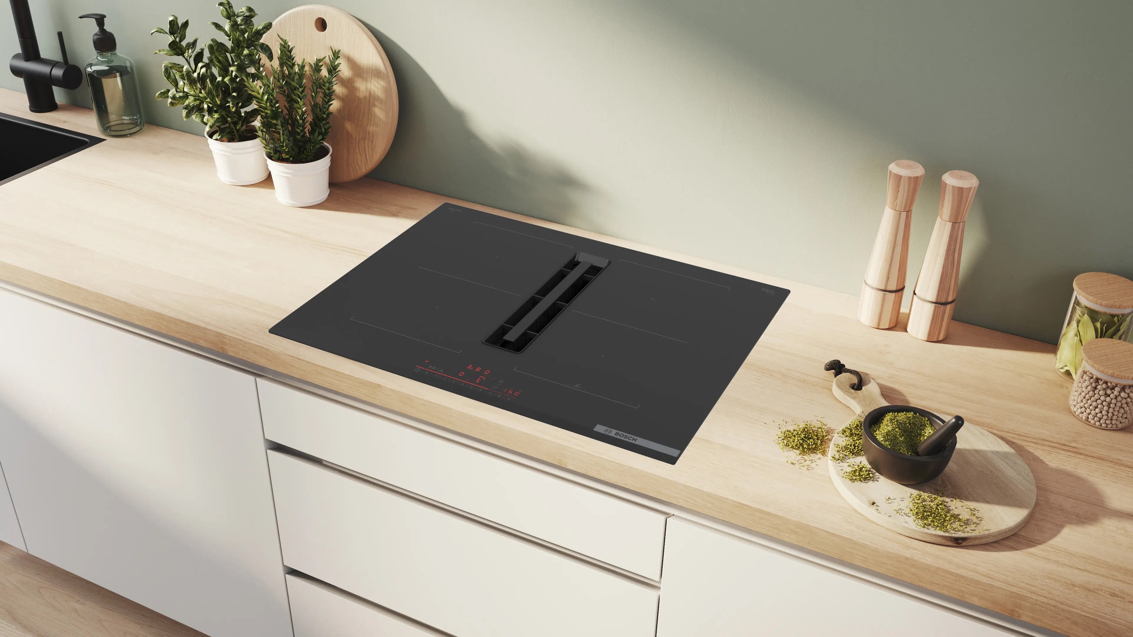 Bosch Series 6 Induction hob with integrated ventilation system 70 cm surface mount without frame - PVQ731H26E