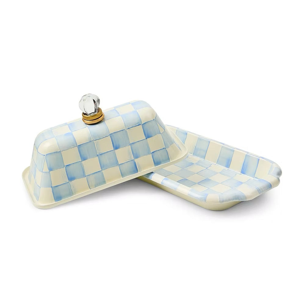 Mackenzie-Childs Sky Check Butter Box