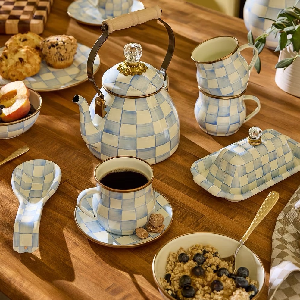 Mackenzie-Childs Sky Check Butter Box