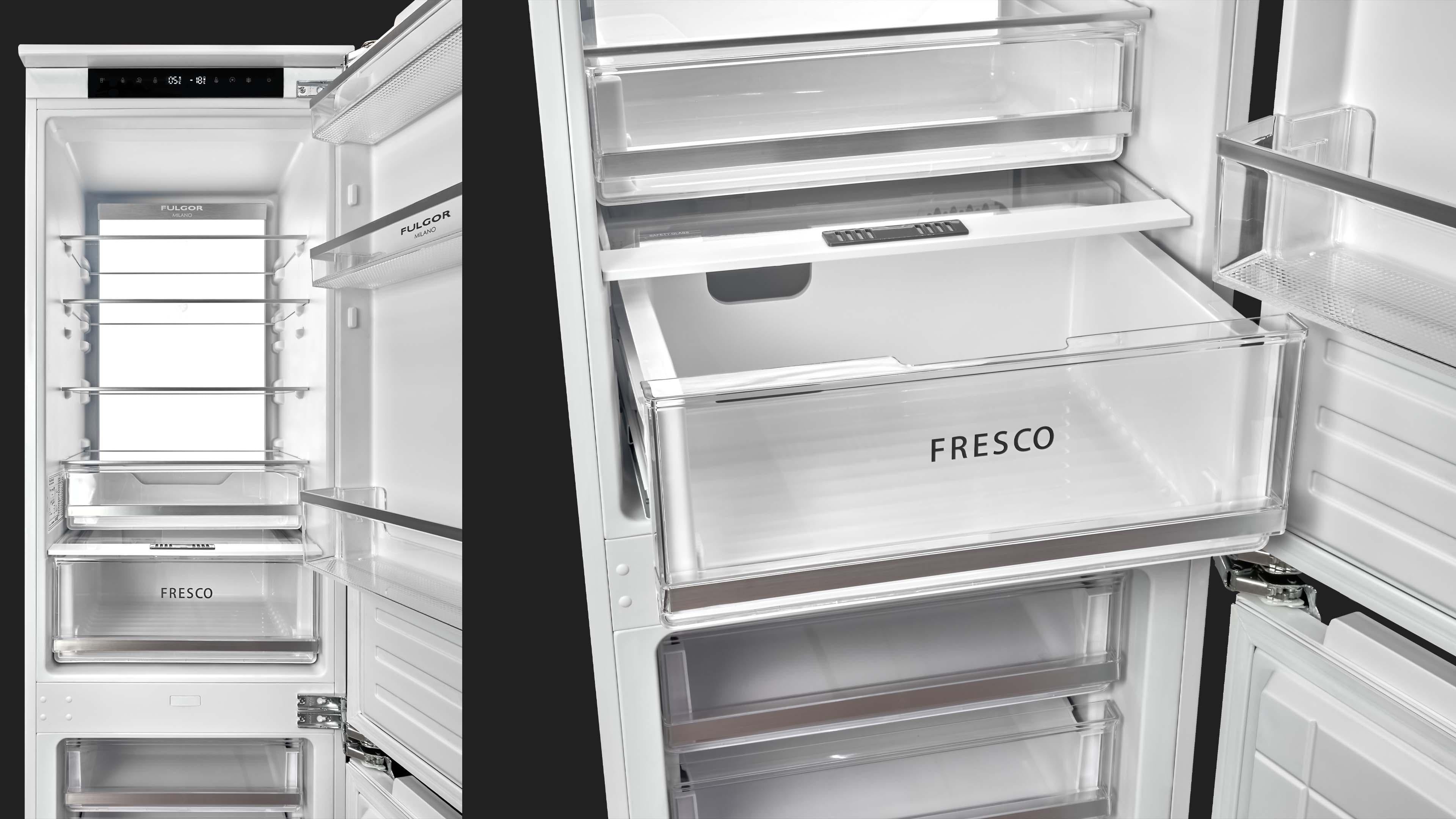 Fulgor Milano Built-In Combi Refrigerator - FBCD 355 TNF EDBL