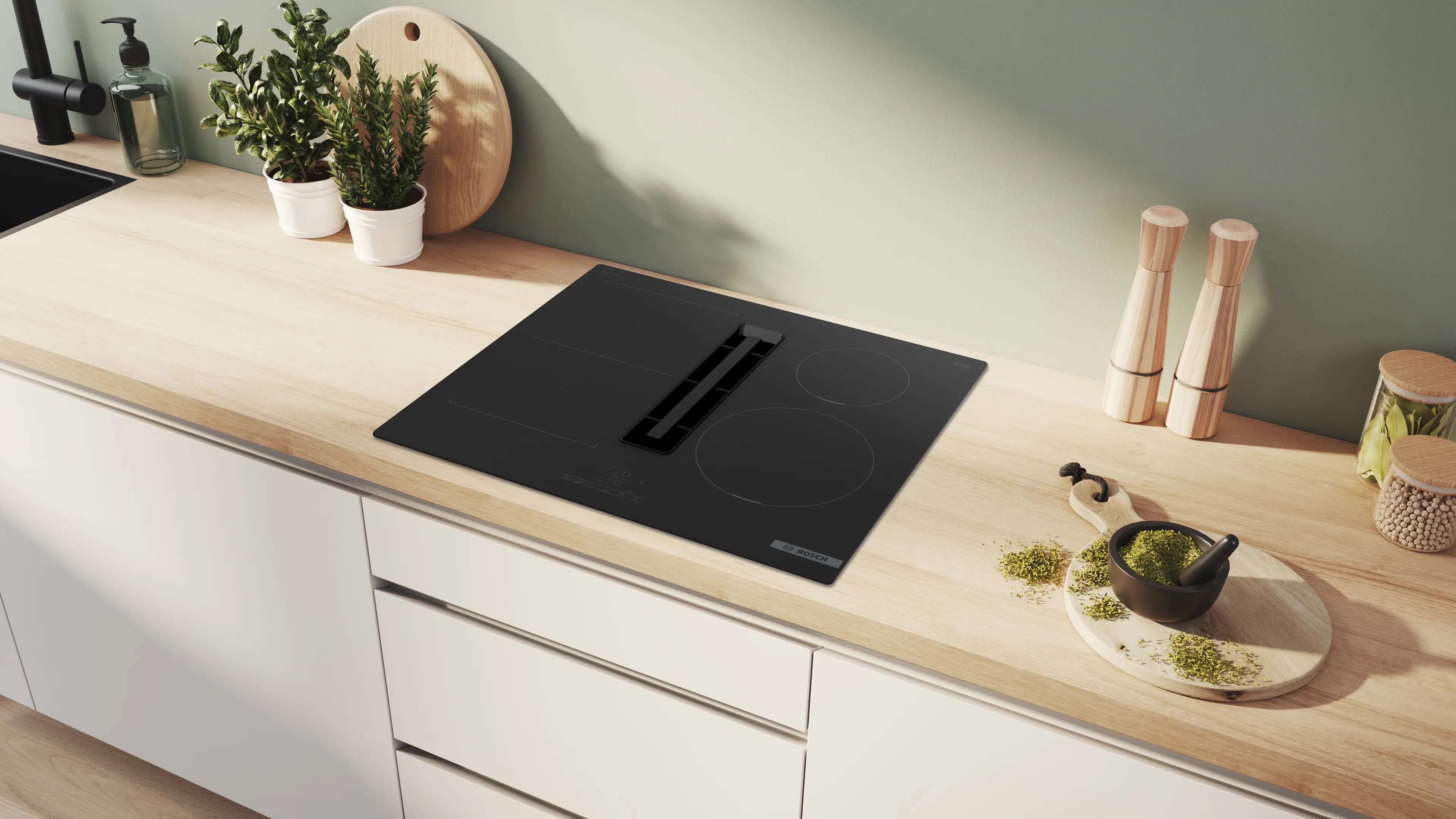 Bosch Series 4 Induction hob with integrated ventilation system 60 cm surface mount without frame - PVS611B16E
