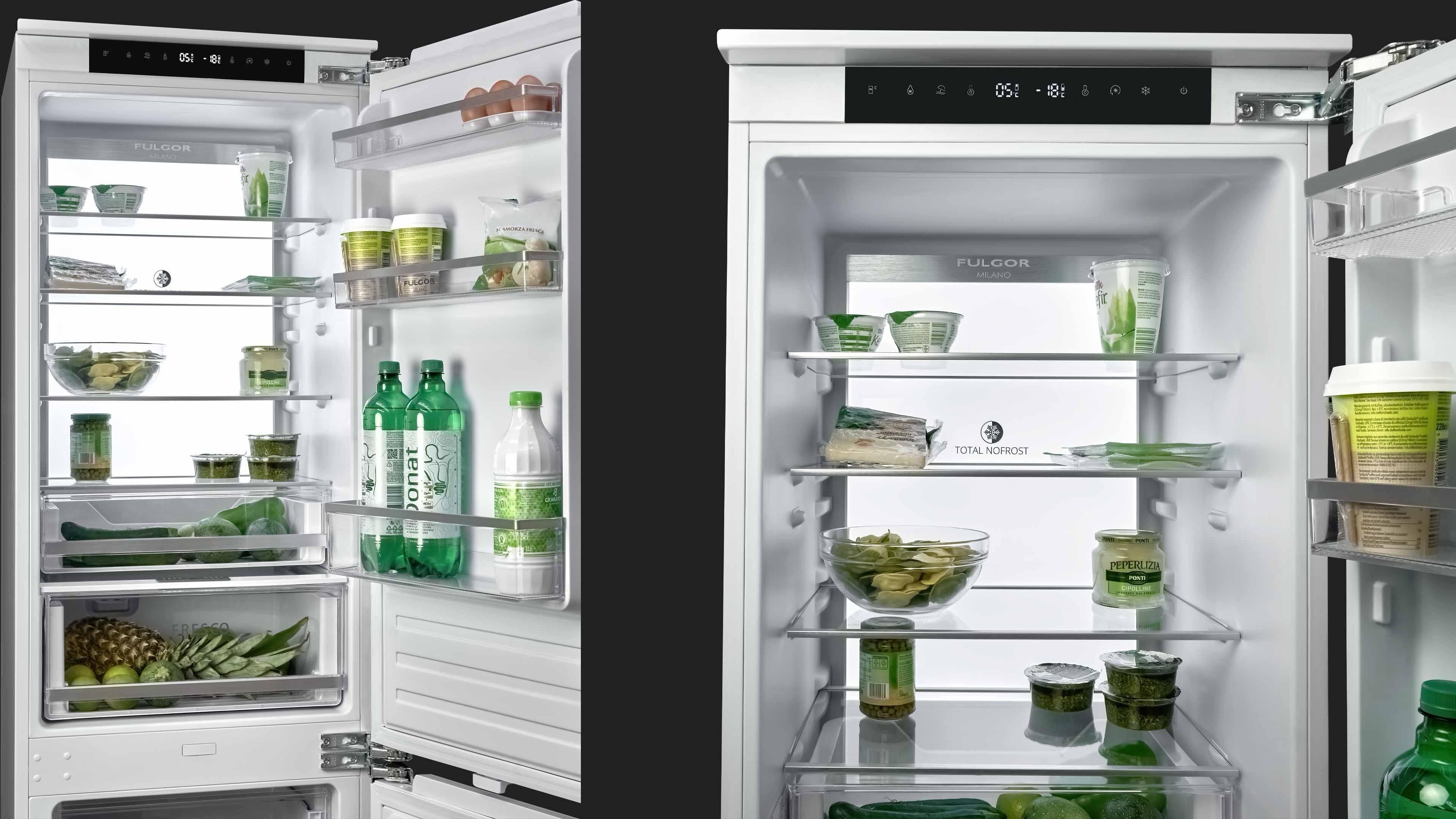 Fulgor Milano Built-In Combi Refrigerator - FBCD 355 TNF EDBL
