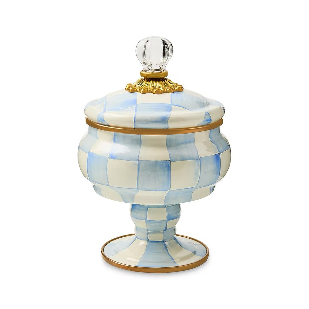 Mackenzie-Childs Sky Check Curiosity Pot