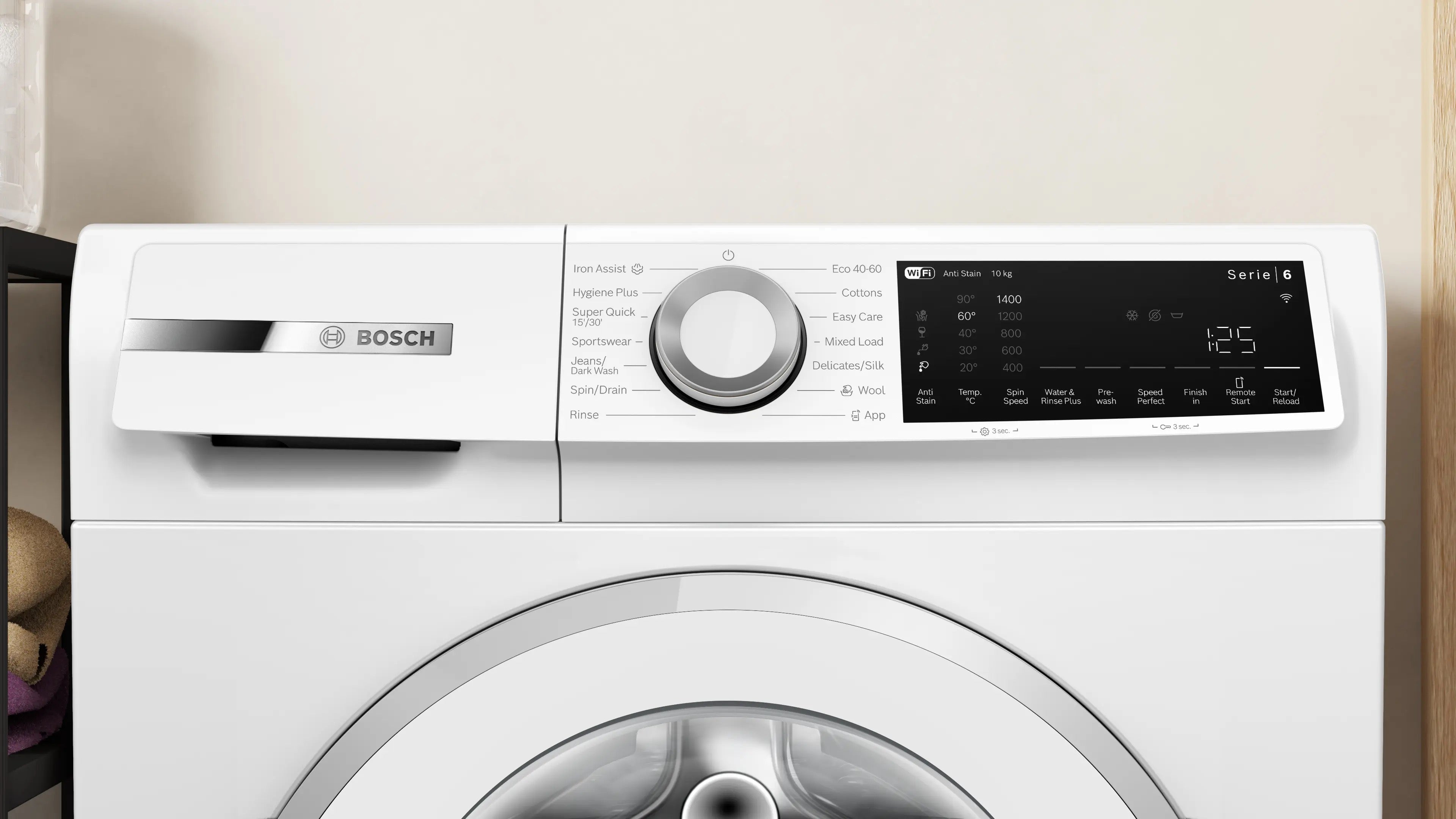Bosch Series 6 Washing machine, front loader 10 kg max. 1400 rpm - WGJ25400GB