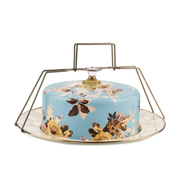 Mackenzie-Childs Wild Rose Slate Cake Carrier